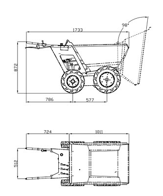 Delta-Competent hydraulischer Minidumper 4x4 Hydro-Wheel