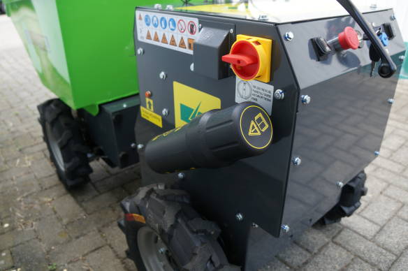 Delta-Competent elektronischer Minidumper mit hydr. Kippfunktion Schubkarre Knickgelenkt 300kg