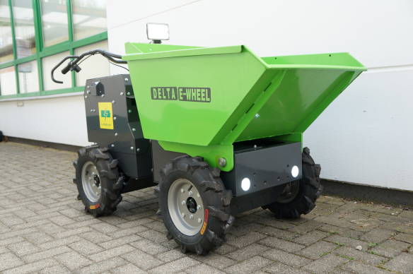 Delta-Competent elektronischer Minidumper mit hydr. Kippfunktion Schubkarre Knickgelenkt 300kg