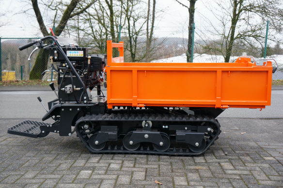 Delta-Competent Kettendumper mit Flachladepritsche 800kg Nutzlast