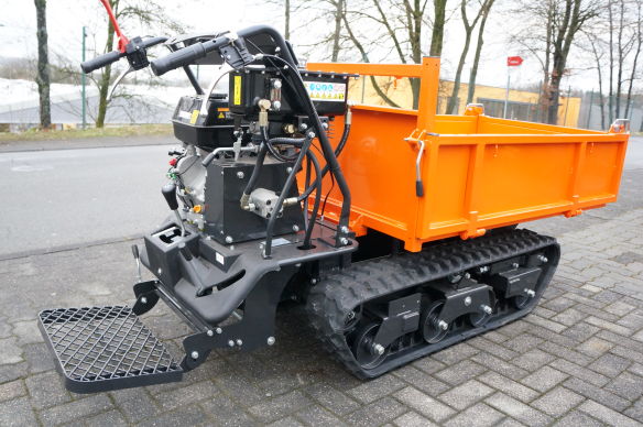 Delta-Competent Kettendumper mit Flachladepritsche 800kg Nutzlast