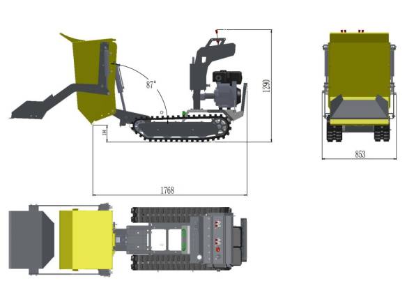 Delta-Competent hydraulischer Raupendumper Kettendumper hydr. Kippbar 500kg Delta HYDRO TRACK