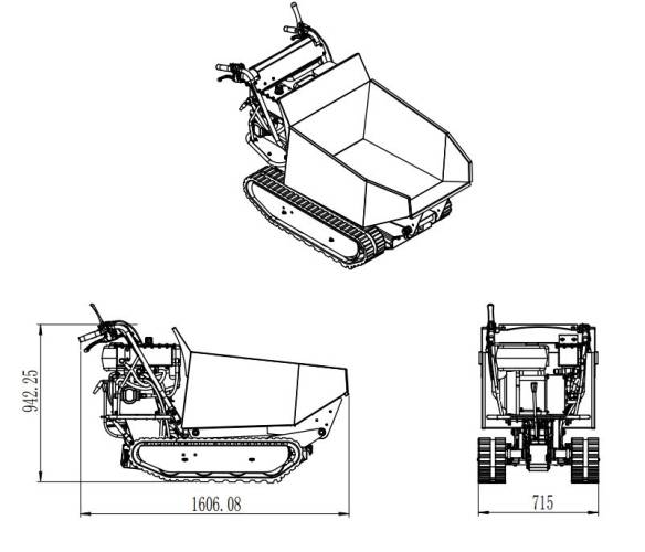 Delta-Competent Raupendumper Kettendumper hydr. Kippbar 500kg