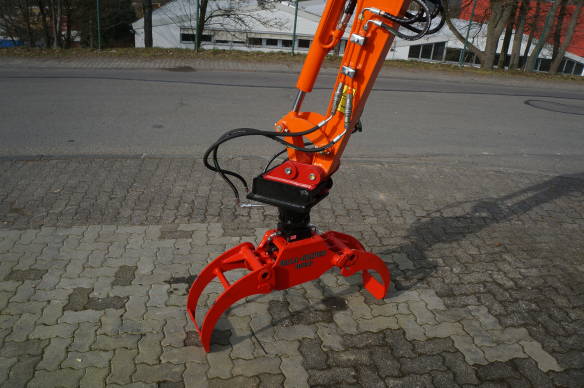 Delta-Competent rotierbarer Holzgreifer für Minibagger auf MS01 Adapter