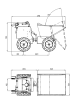 Delta-Competent elektronischer Minidumper mit hydr. Kippfunktion Schubkarre Knickgelenkt 300kg